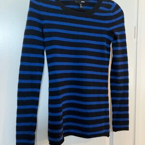 AQUA Striped Blue and Black Sweater